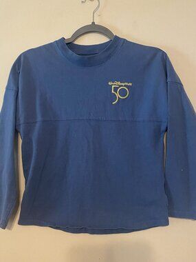 Unisex Kids' Spirit Jersey Walt Disney World 50th Anniversary Blue Gold Sz Large